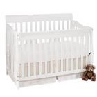 Big Oshi Stephanie 4-In-1 Convertible Crib – Modern, Unisex Wood Design for Boys or Girls – Adjustable Height, Low to High - Convertible to Crib and Day, Toddler or Twin Bed - With Hardware, Grey