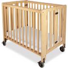 Foundations HideAway Compact Portable Wood Crib with Mattress, Natural