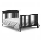 Graco Benton Upholstered 5-in-1 Convertible Crib with Reversible Headboard Black/Gray