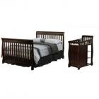 Dream On Me, 5-in-1 Brody Convertible Fixed-Side Crib With Changer, Espresso