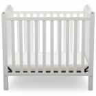 Delta Children Gateway Mini Convertible Baby Crib with Mattress, Grey