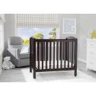 Delta Children Gateway Mini Convertible Baby Crib with Mattress, Grey