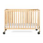 Foundations HideAway Full-Size Portable Wood Crib with Mattress, Natural