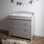 South Shore Cotton Candy Classic Changing Table and Crib Set, Soft Gray