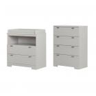 South Shore Reevo Changing Table and 4-Drawer Chest Set, Multiple Finishes