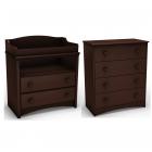 South Shore Angel Changing Table and 4-Drawer Chest Set, Espresso