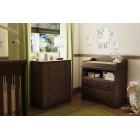 South Shore Angel Changing Table and 4-Drawer Chest Set, Espresso