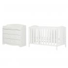 South Shore Angel Cottage Changing Table and Crib set, White