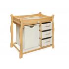 Badger Basket Sleigh Style Changing Table with Hamper/3 Baskets, Natural