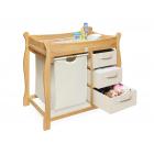 Badger Basket Sleigh Style Changing Table with Hamper/3 Baskets, Natural