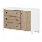 South Shore Catimini Changing Table with Removable Changing Station, Pure White and Rustic Oak
