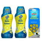 Glisten Dishwasher Detergent Booster and Freshener 2-Pack and Disposer Care Freshener, Lemon Scent