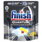 Finish Quantum Powerball, 20ct, Ultra-Degreaser w. Lemon, Dishwasher Detergent Tabs
