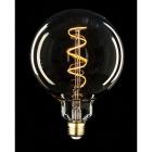 Large Oversize Global Style - Swirl Filament - Edison Antique Vintage Oversize LED Light Bulb - 1 Pack - Medium size. 6 wattage - E26 - 15,000 hour of life. 180 Lumens