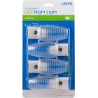 Lights By Night Automatic LED Night Lights, Clear Rib Shade, 4-Pack, 31924