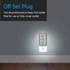 GE CoverLite LED Plug-In Night Light, Leaves Design, Brushed Nickel, 11257