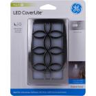 GE CoverLite LED Plug-In Night Light, Leaves Design, Brushed Nickel, 11257