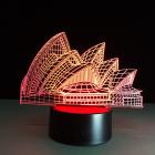 3D illusion Visual Night Light Sydney Opera House Table Desk Lamp with 7 Colors LED Change Bedroom Home Decor Gift