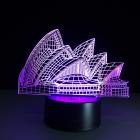 3D illusion Visual Night Light Sydney Opera House Table Desk Lamp with 7 Colors LED Change Bedroom Home Decor Gift