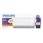 Philips LED Light Bulb, A19, Soft White, 60 WE, 16 Ct