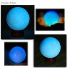 50mm Blue Glow In Dark Stone Luminous Pearl Quartz Crystal Sphere Ball Night Pearl with Plastic Base Stand Christmas Gift