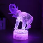 3D LED Elephant Night Light Lamp 16 Colors Touch Switch Remote Control Table Bedroom Home Decor Birthday Christmas Gift