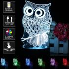 3D LED Night Light Owl Animal 7 Color Change Table Desk Lamp Touch Switch with Remote Controller Christmas Gift