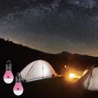Portable LED Tent Light Bulb- 2 Pack Hanging Lights with 3 Settings and 60 Lumen By Wakeman Outdoors (Pink) (For Camping Hiking Tents and Emergency)