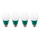 Energetic LED Color Light Bulbs, 3W (40W Equivalent), Green, A19 Shape, E26 Base, UL Listed, 4-count