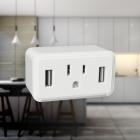 Amerelle NL-CUBE-W Cube Night Light with Power Outlet and Duel USB Outlets, White