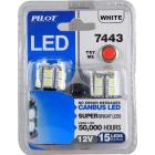 Pilot Automotive (IL-7443W-15-AM) White 15-SMD LED Turn/Tail Light Bulb - 2