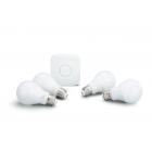 Philips Hue White A19 Smart Light Starter Kit, 60W LED, 4-Pack