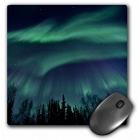 3dRose Northern Lights in Shade of Green Amongst a Dark Blue Night Sky, Mouse Pad, 8 by 8 inches