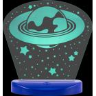 Lights By Night Color-Changing Table Top Night Light, Saturn and Stars Design, USB Powered, 32890