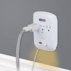 Globe Electric 3-Outlet Surge Protector Wall Tap Night Light, 78231