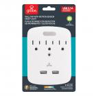 Globe Electric 3-Outlet Surge Protector Wall Tap Night Light, 78231