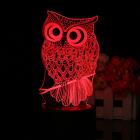 3D Remote Night Stand Light Owl Style Control Optical Illusion Visualization LED Night Light Lamp 7 Colors Changing Remote Control Night Light Lamp Stand