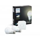 Philips Hue White A19 Smart Light Starter Kit, 60W LED, 2-Pack
