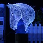 3D LED Night Light Lamp 7 Color Changing Horse Head/Dolphin Acrylic Push Botton Bedroom Desk Table Home Decor Lighting Christmas Gifts