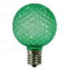 Pack of 25 Faceted G50 LED Green Christmas Replacement Bulbs