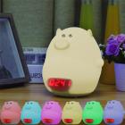 GLIME Night Light Alarm Clock for Kids Cute Pig Children Toy Bedrooms Clock USB LED Lights Silicone Baby Nursery Lamp Color Changing Best Gifts
