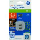 GE 2 USB LED Nightlight Charging Station, Gray