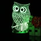 3D LED Night Light Lamp Owl Animal 7 Colors Change Acrylic Plate Bedsidelamp Optical Illusion Desk Light Remote Controll Touch Switch USB Table Lamp Stand Home Decor Gift