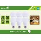 6 Pack Bioluz LED 60 Watt Light Bulb Replacement Warm White Non-Dimmable A19 LED Light Bulbs