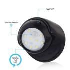 KingSo Grtsunsea LED Sensor Light 9 SMD PIR Motion Activated Cordless Night Lamp White In/Outdoor Garden Wall Patio