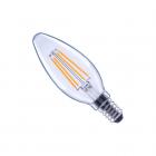 60-Watt Equivalent B11 Glass Filament Dimmable LED Light Bulb Soft White (6-Pack)
