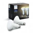 Philips Hue White Ambiance BR30 Smart Light Bulb, 65W LED, 2-Pack