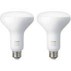Philips Hue White Ambiance BR30 Smart Light Bulb, 65W LED, 2-Pack