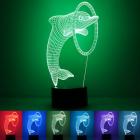 Moaere 3D Illusion Dolphin LED Night Light 7 Colors Gradual Changing Touch Switch USB Table Lamp for Kids Gift