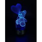 Lightahead? Lightahead Amazing 3D Optical Illusion Touch Night Light LED Desk Lamp Art Piece with 7 changing Colors, USB Powered for Decoration & Gifts (Love Bear 2)